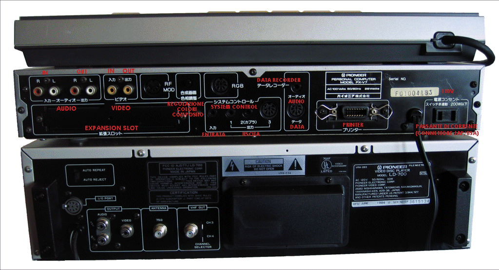 Pioneer PALCOM PX-V7 con lettore LD-700