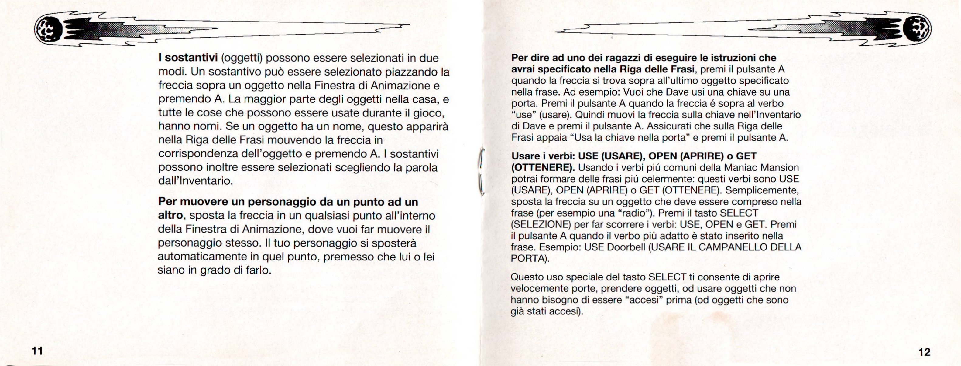 Retro Forum • Leggi argomento [NES] Manuale Maniac Mansion Italiano