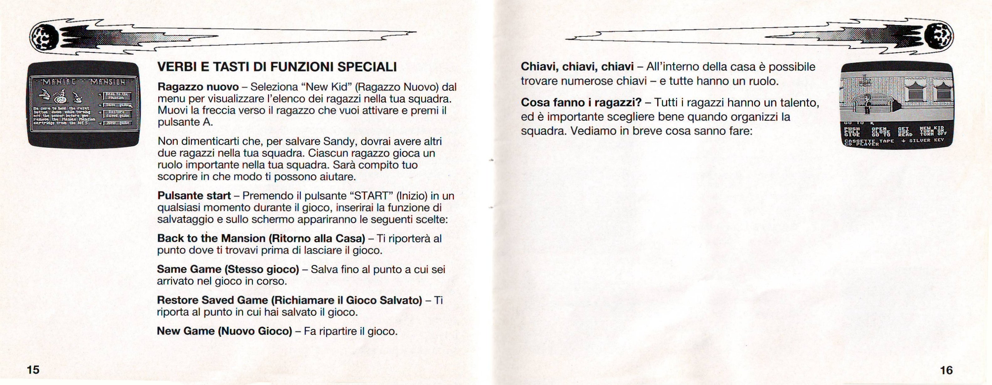 Retro Forum • Leggi argomento [NES] Manuale Maniac Mansion Italiano